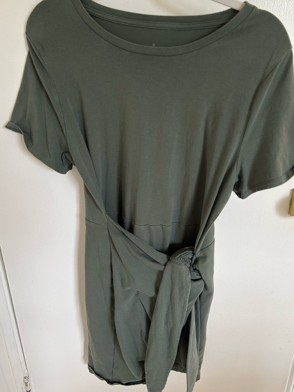 a new day Olive Green Tie-Waist Tunic Top